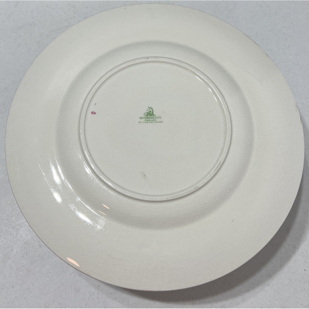 Wedgwood England Embossed Ivory Porcelain Floral Dinner Plate Gold Trim 11" - Picture 7 of 10